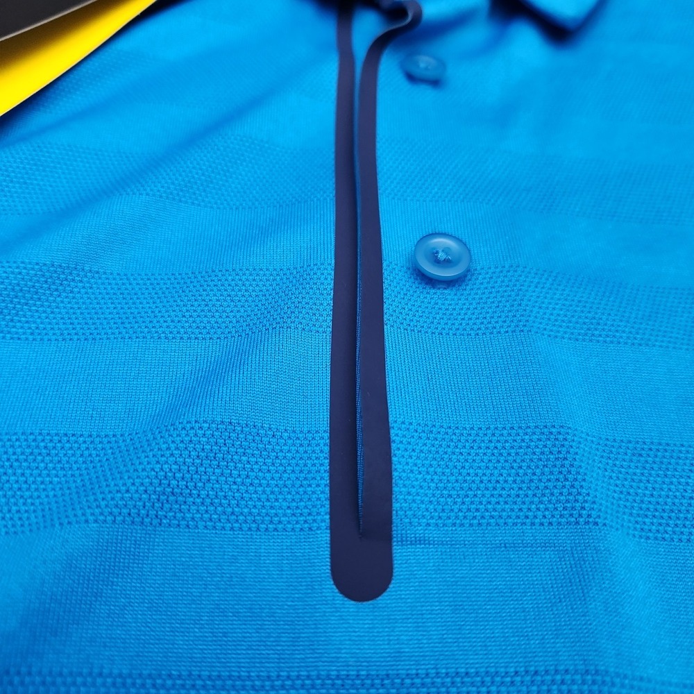 Under Armour Mens XL Blue Striped Cool Switch Performance Polo Shirt Pepsi Logo - Picture 4 of 11